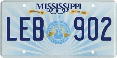MS license plate LEB902