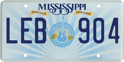MS license plate LEB904