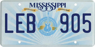 MS license plate LEB905