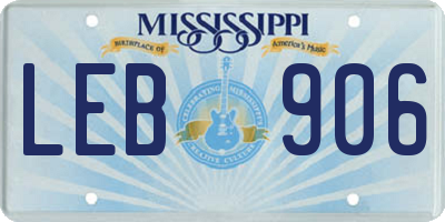 MS license plate LEB906