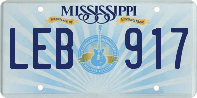 MS license plate LEB917