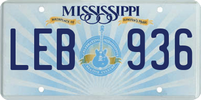MS license plate LEB936