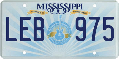 MS license plate LEB975