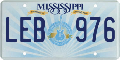 MS license plate LEB976