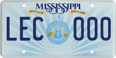 MS license plate LEC000