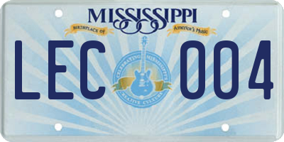 MS license plate LEC004