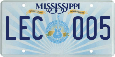 MS license plate LEC005