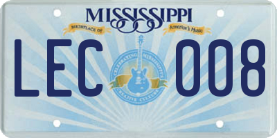 MS license plate LEC008