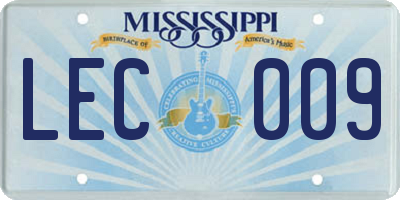 MS license plate LEC009