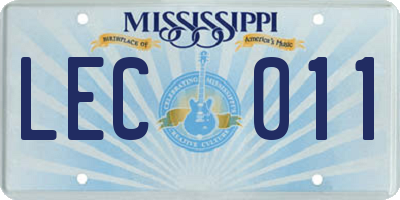 MS license plate LEC011