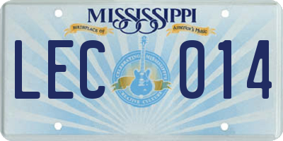 MS license plate LEC014