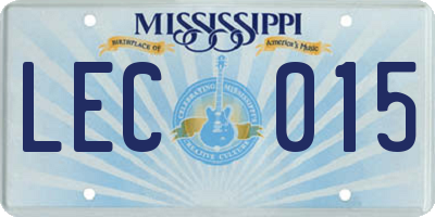 MS license plate LEC015