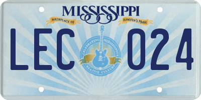 MS license plate LEC024