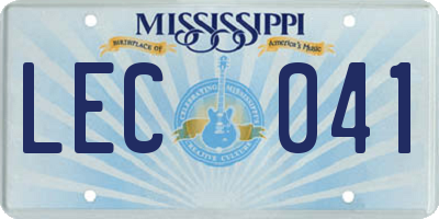 MS license plate LEC041