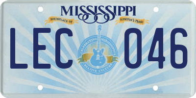 MS license plate LEC046