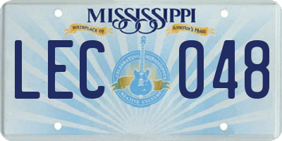 MS license plate LEC048