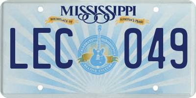 MS license plate LEC049