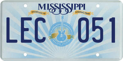 MS license plate LEC051