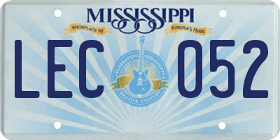 MS license plate LEC052