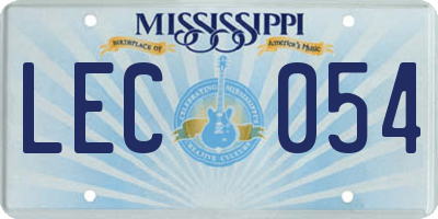 MS license plate LEC054
