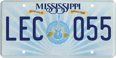 MS license plate LEC055