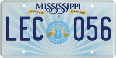 MS license plate LEC056