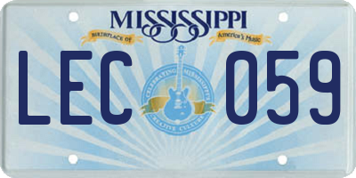 MS license plate LEC059
