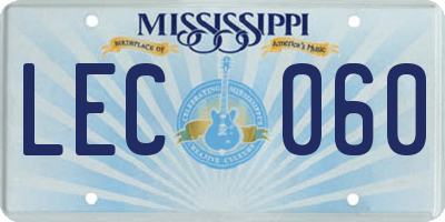 MS license plate LEC060