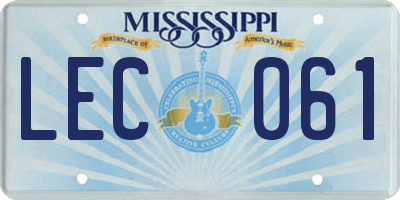MS license plate LEC061