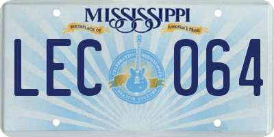 MS license plate LEC064