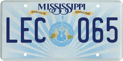 MS license plate LEC065