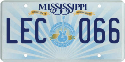 MS license plate LEC066