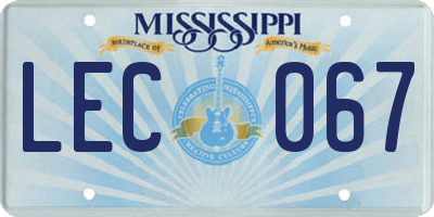 MS license plate LEC067