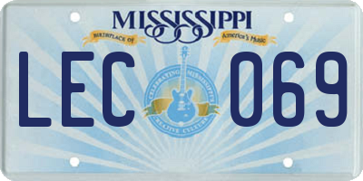 MS license plate LEC069