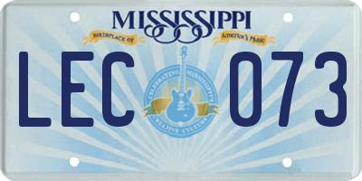MS license plate LEC073
