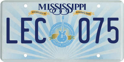 MS license plate LEC075