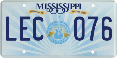 MS license plate LEC076