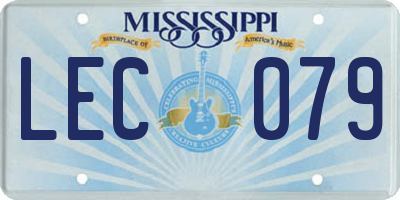 MS license plate LEC079