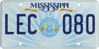 MS license plate LEC080