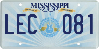 MS license plate LEC081