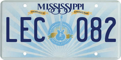 MS license plate LEC082