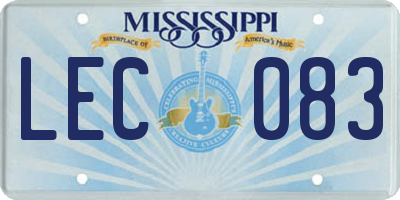 MS license plate LEC083