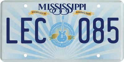 MS license plate LEC085