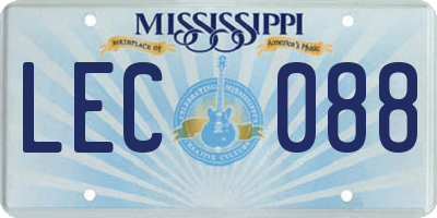 MS license plate LEC088
