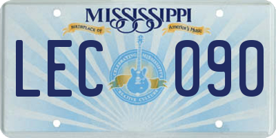 MS license plate LEC090