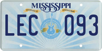 MS license plate LEC093