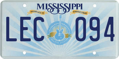MS license plate LEC094