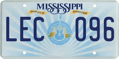 MS license plate LEC096