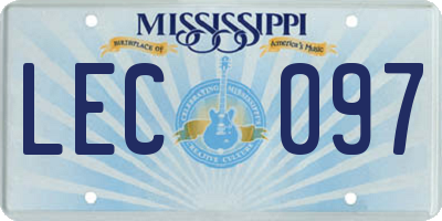 MS license plate LEC097