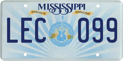 MS license plate LEC099